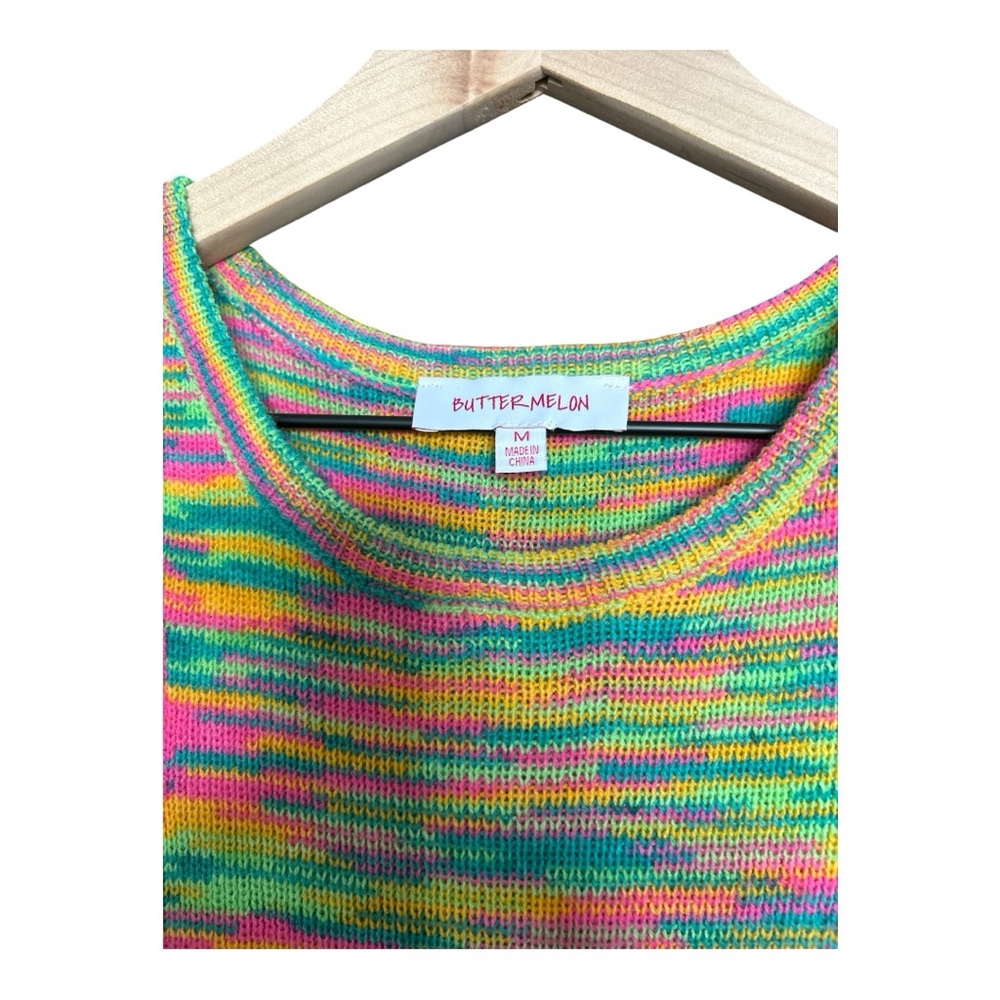 Buttermelon Multicolor Knit Sleeveless Dress size small NWT - Picture 3 of 4